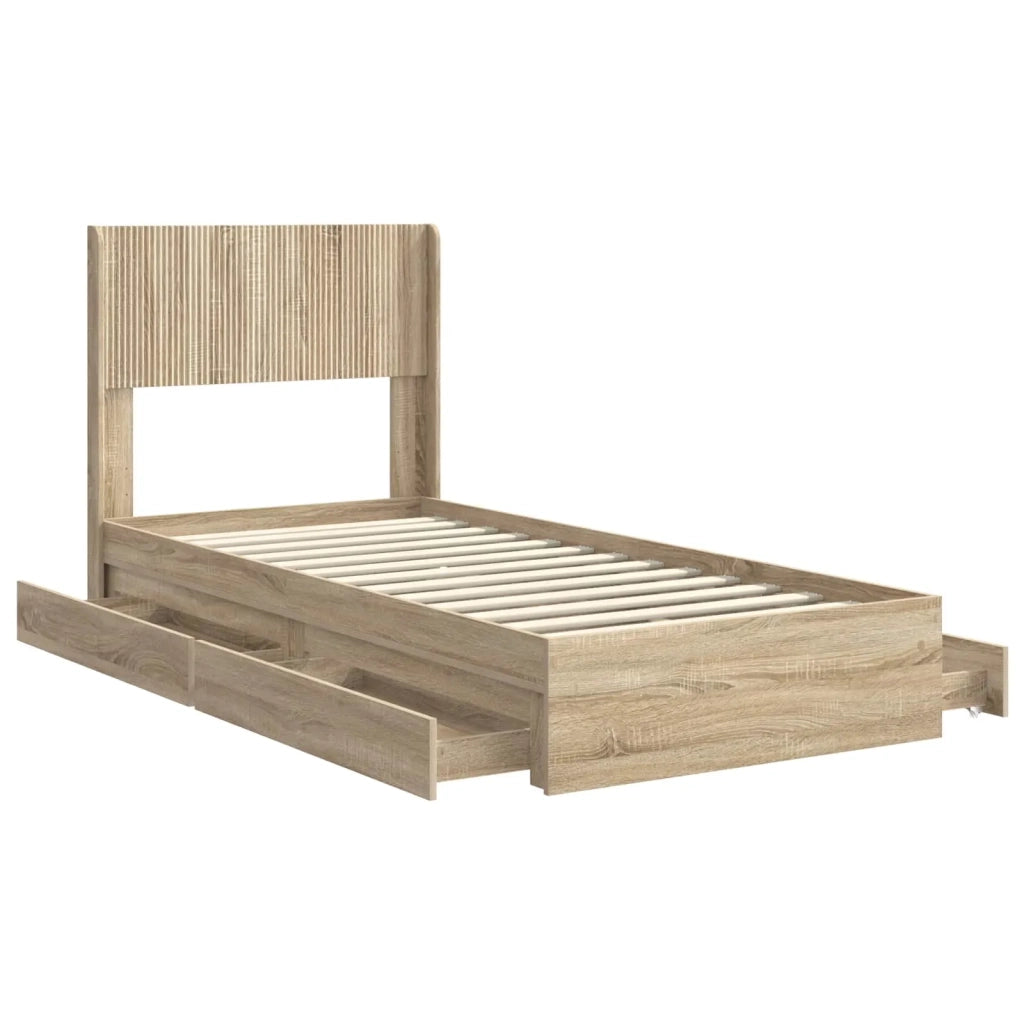 Struttura del letto con stoccaggio e testata Rovere Sonoma 3414427