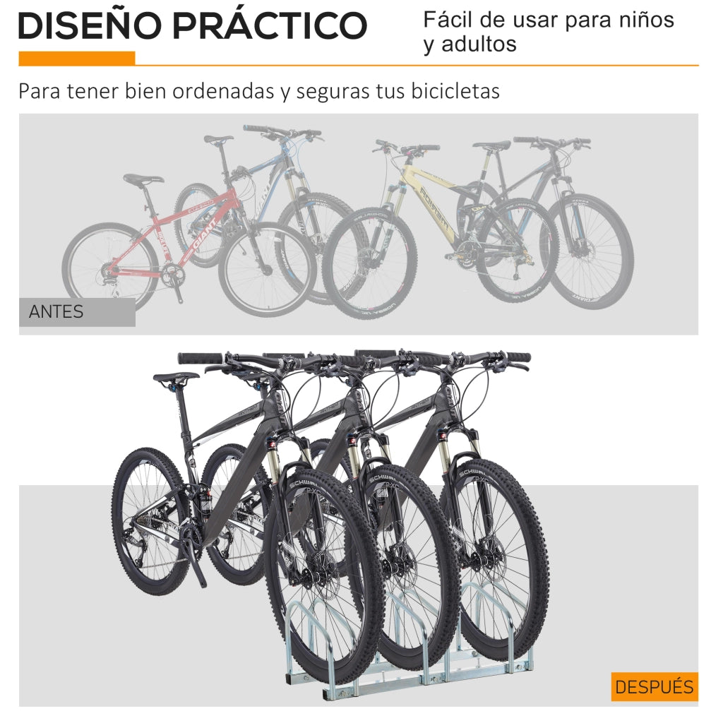 Portabiciclette per 3 Biciclette ¨C Minimal ¨C Grigio 76x33x27cm