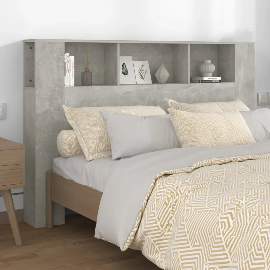 Testiera | Testata con Scomparti Grigio Cemento 160x18,5x104,5 cm