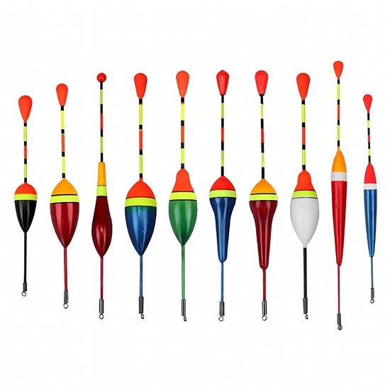 Set di Dobber per Pesci di 10 pezzi - Dobber per Trota - Drittori Antiscivolo - Drittori di Alta Qualità - Schiuma Leggera - Pescatori Leggeri - Colori Chiari per Miglior Visibilità - Pescato con Boea