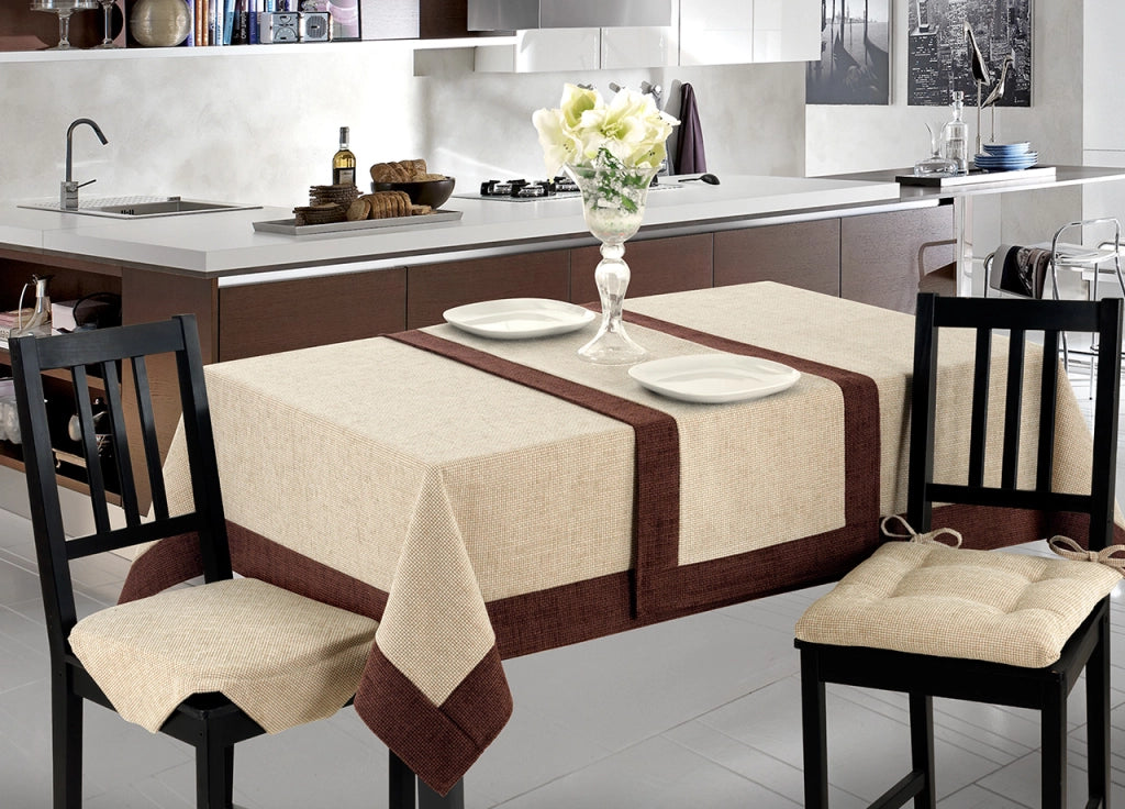 Copritavolo Salotto/Cucina Cinigliato Bordo Applicato Modello Intreccio - 140x240 - Blu