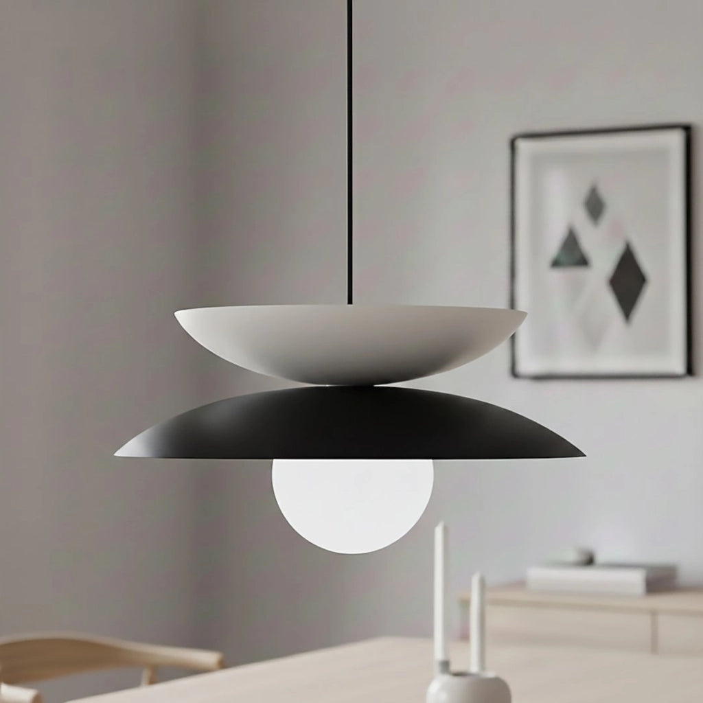 Lampada a sospensione Japandi NAGOYA nera bianca 1xG9 Emibig