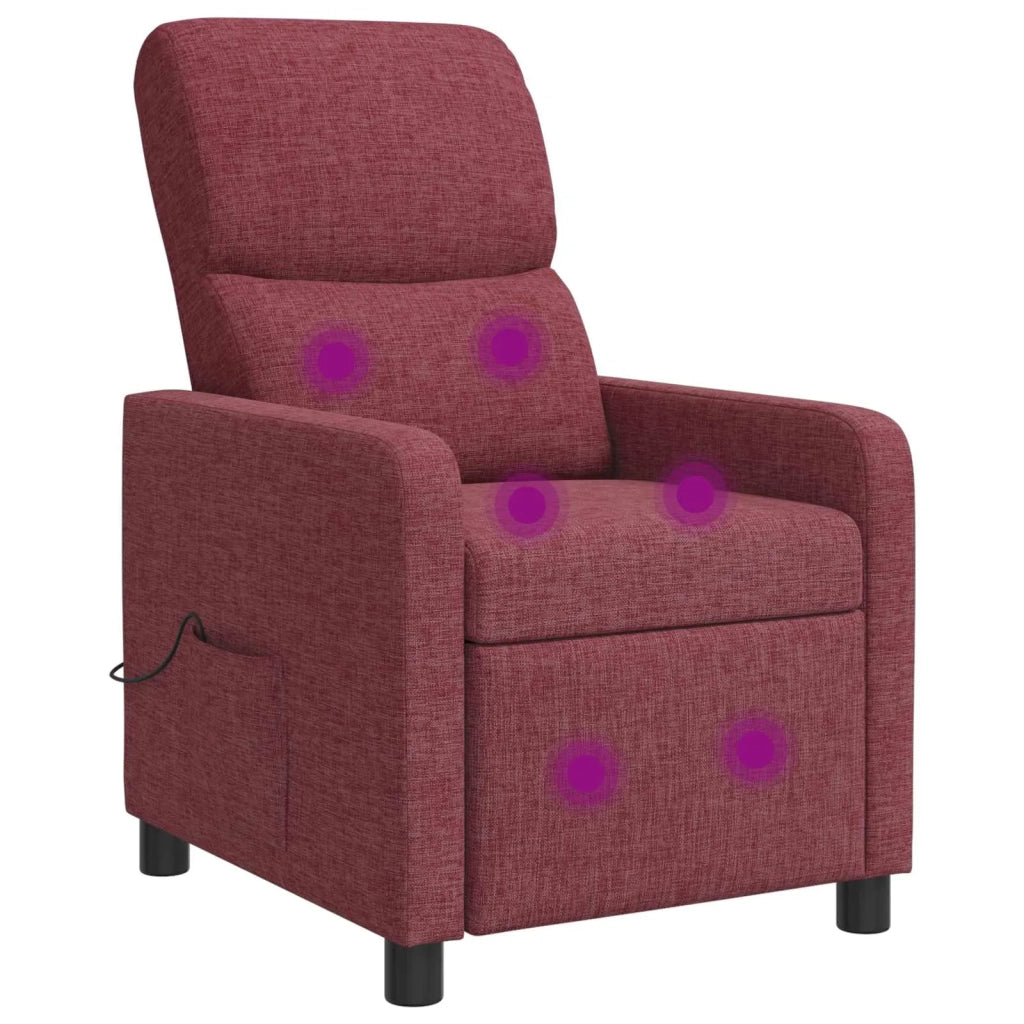 Poltrona reclinabile Rosso Vino Tessuto 42034832