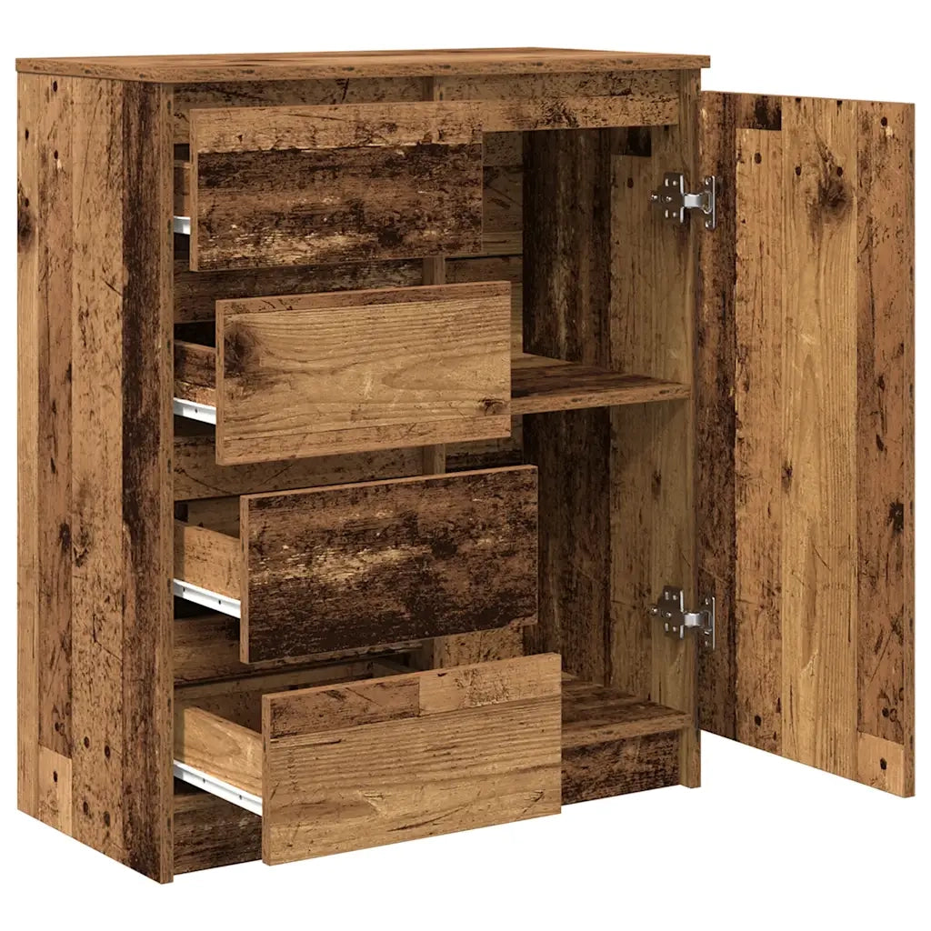 Credenza con Cassetti-Buffet-Armadio da cucina Legno Antico 71x35x84 cm in Truciolato