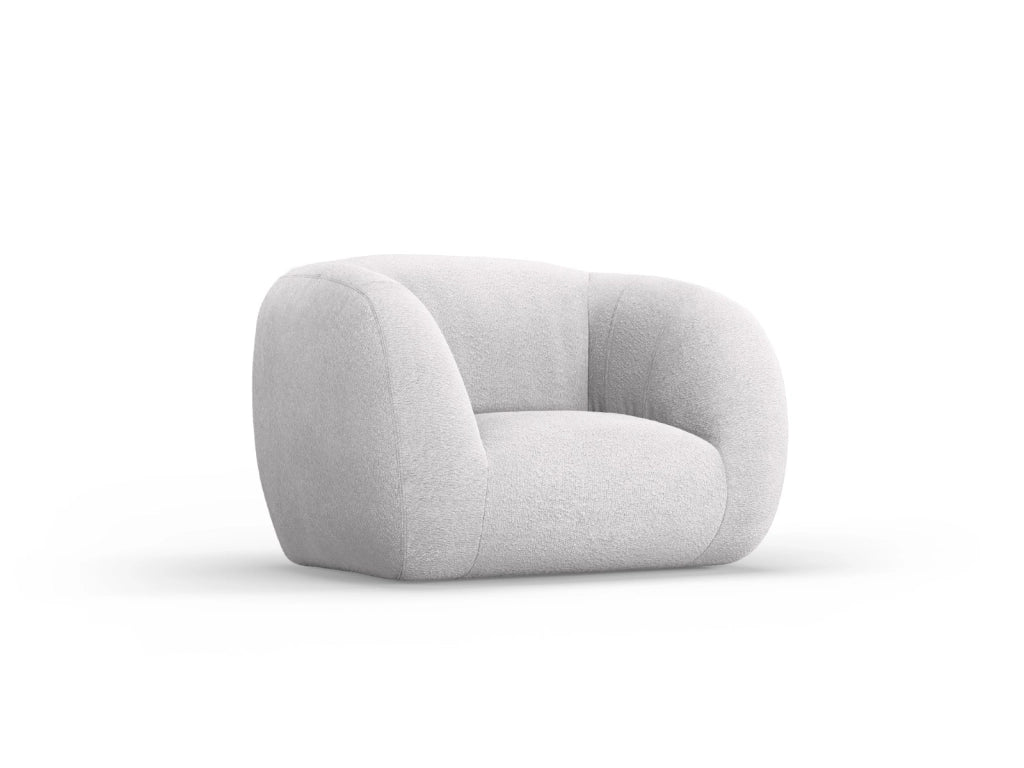 Cosmopolitan Design - Poltrona "Essen" in bouclé grigio chiaro 