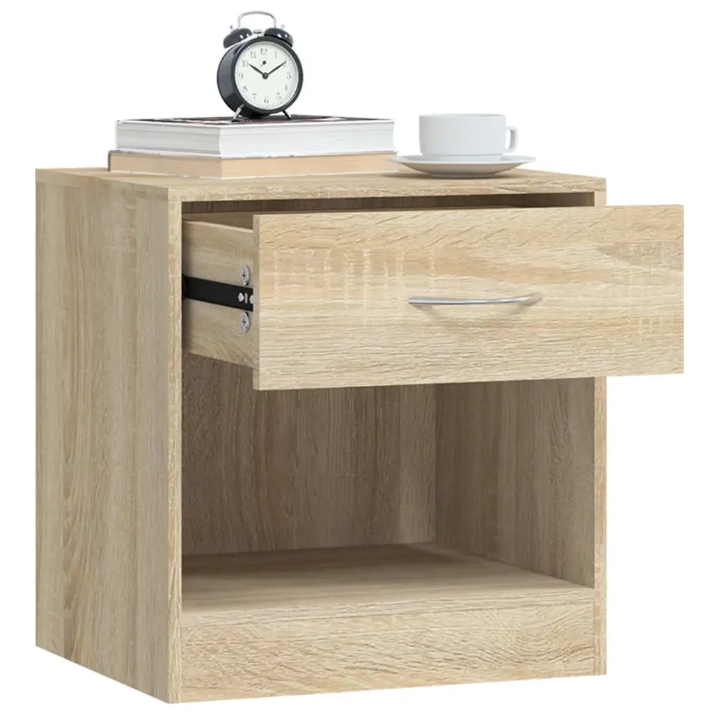Comodini 2 pz con Cassetto Colore Rovere 242546