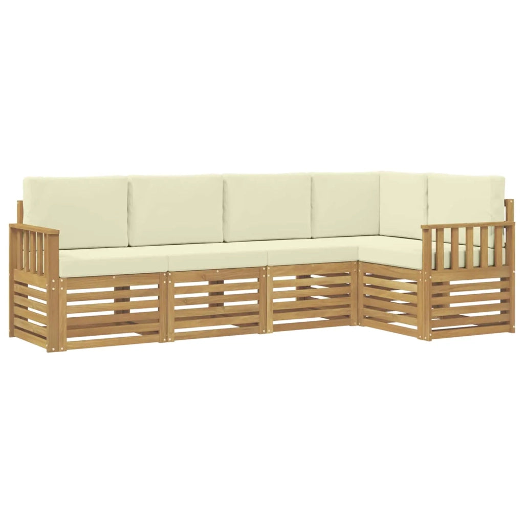 Set di divani da esterno 5 pcs Bianco e Crema 3391825