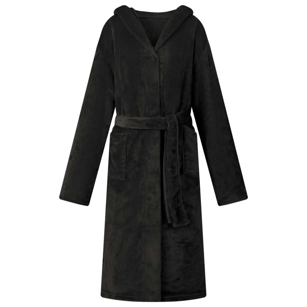 Accappatoio con Cappuccio Nero xxxl Flanella CFW7964719