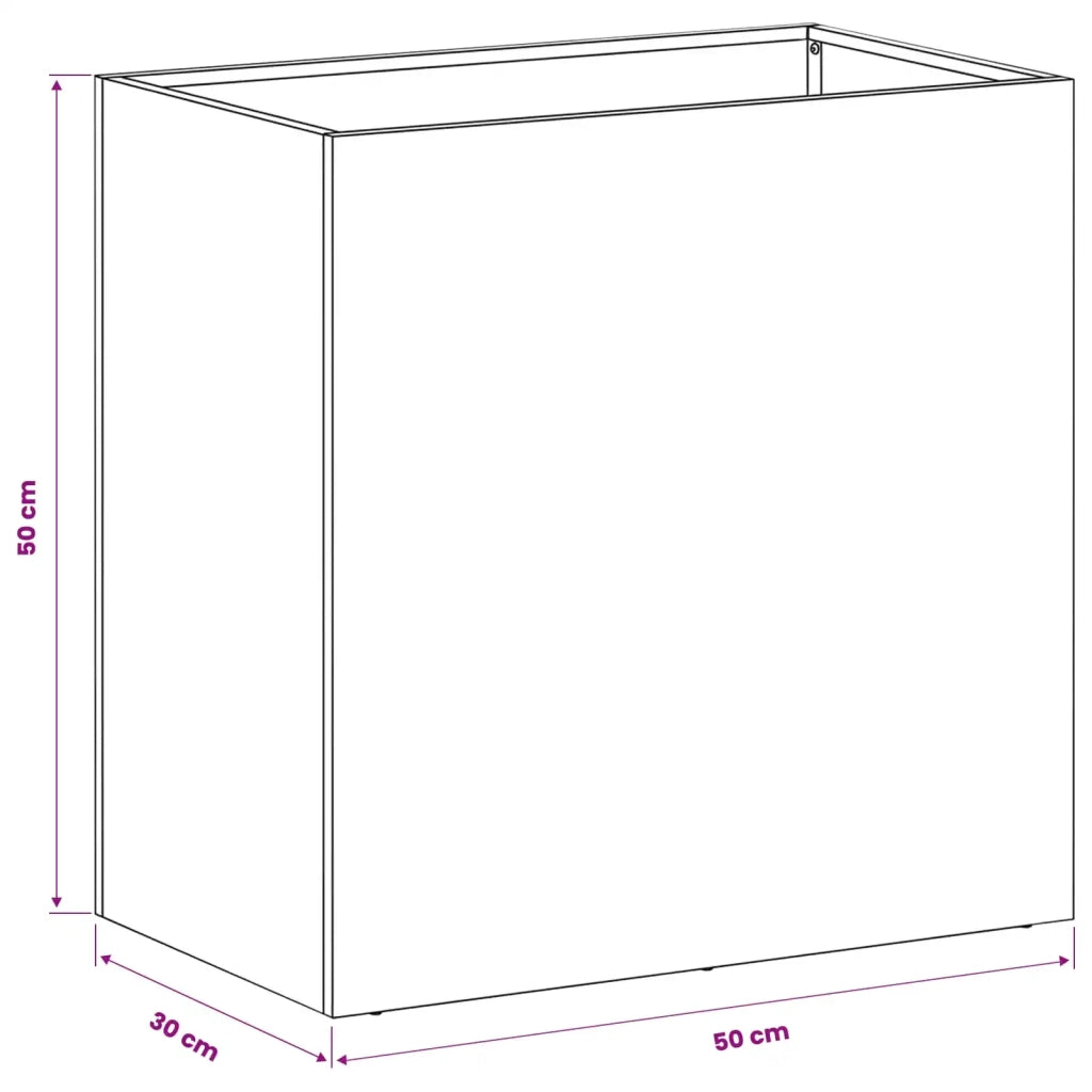 Vaso da giardino 2 pz Nero 50 x 30 x 50 cm 8005527