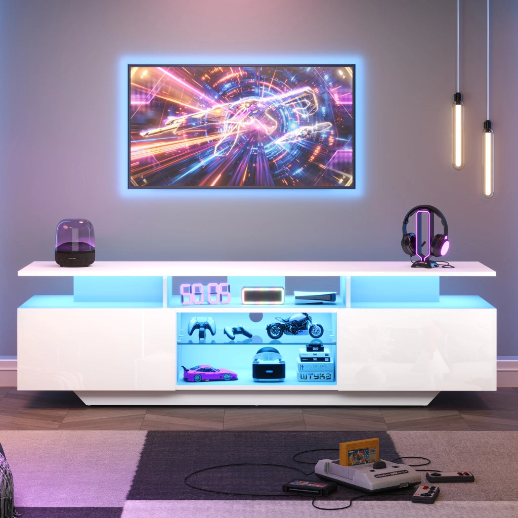 Cassettiera TV bianca in MDF lunghezza 160 cm