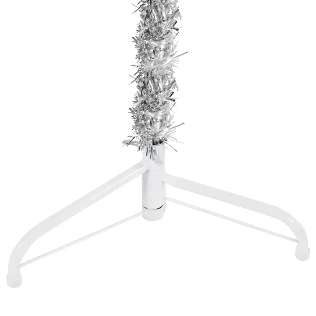 Albero Natale Artificiale Sottile a Metà Supporto Argento 240cm 344598