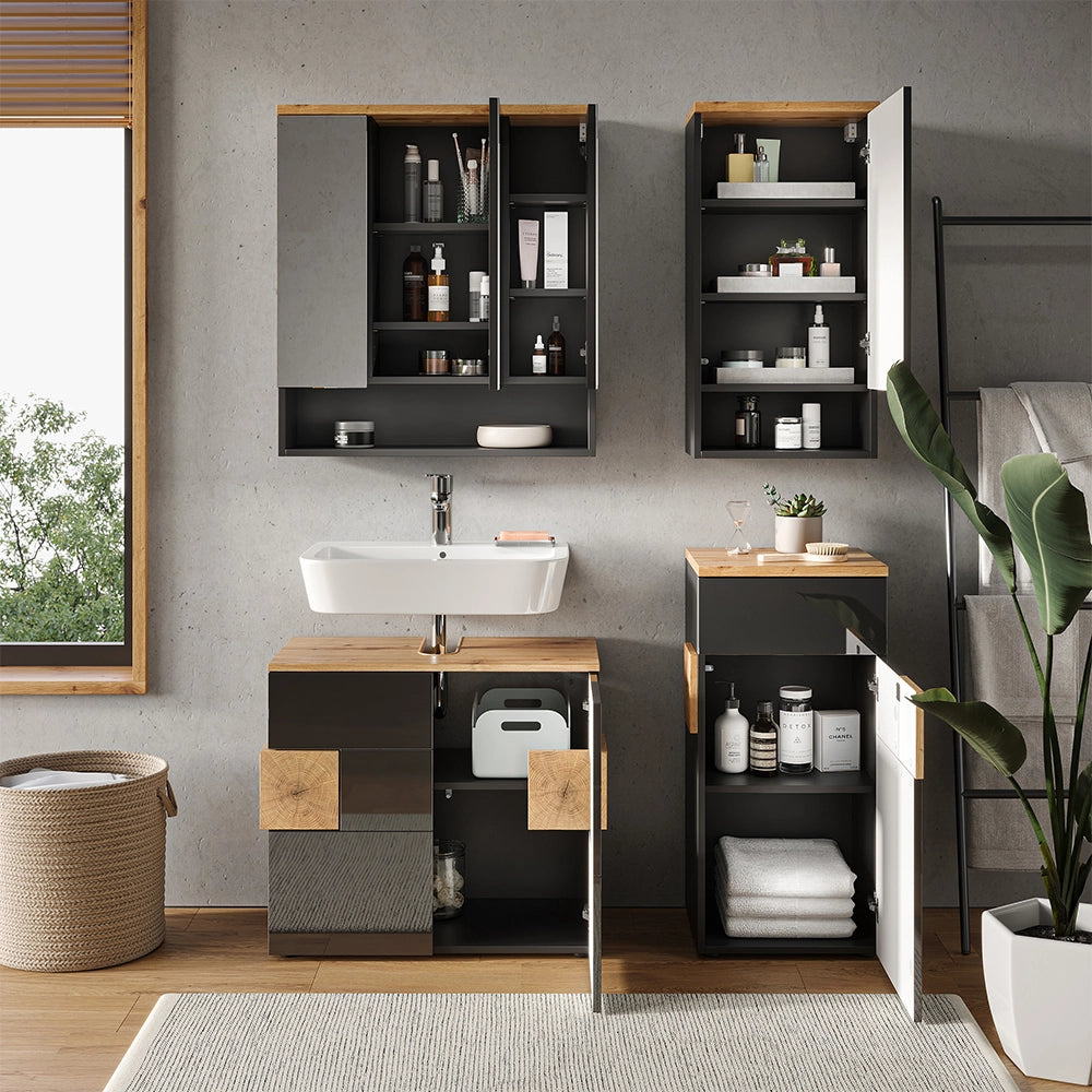 Set di mobili da bagno Eden Antracite 4 parti Vicco