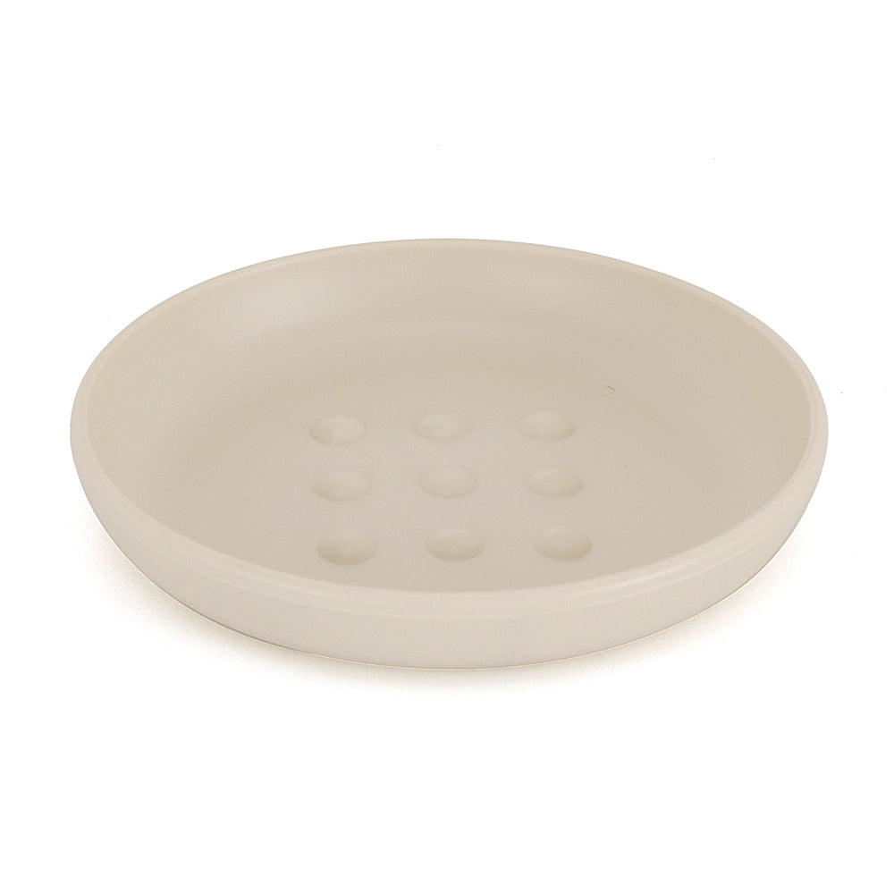 Set accessori bagno da appoggio 5 pezzi in plastica beige Glim