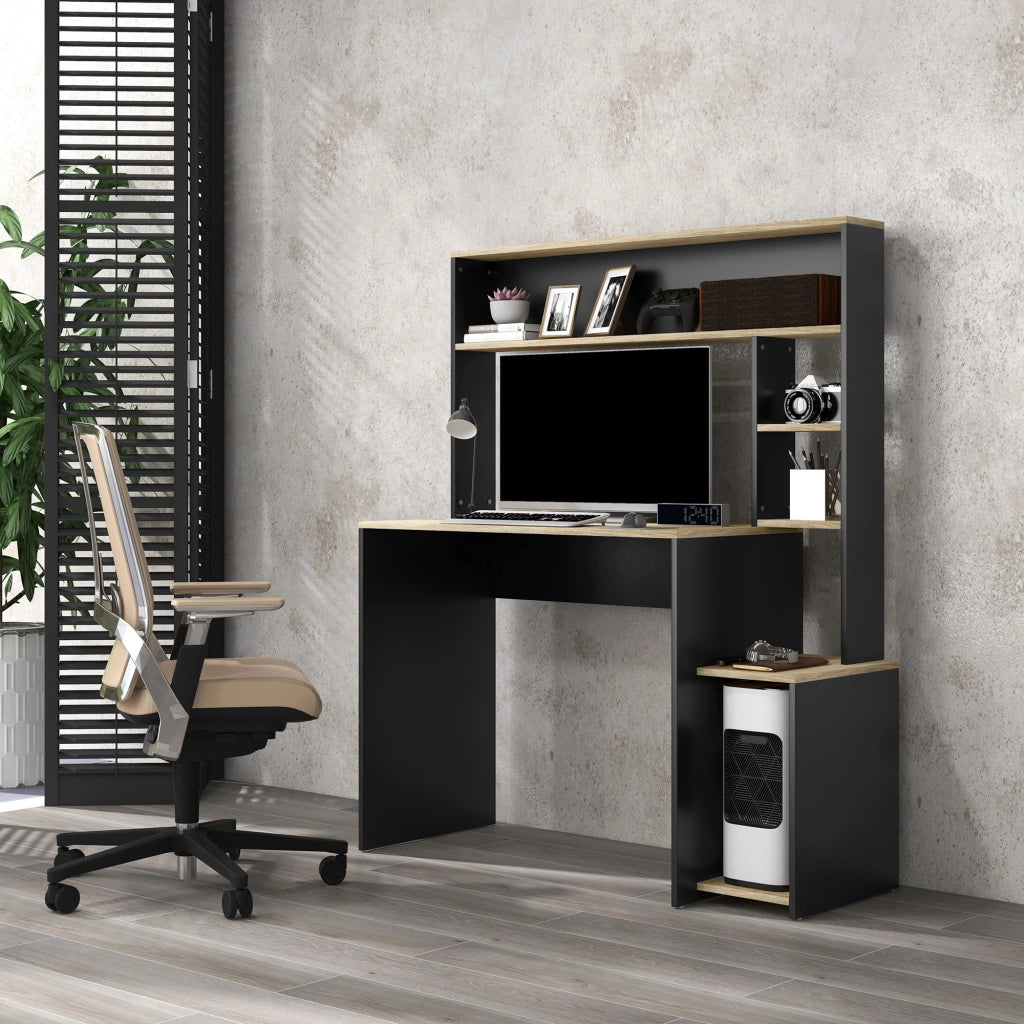 Scrivania con scaffali e supporto PC ¨C Minimal ¨C 114x45x138 cm