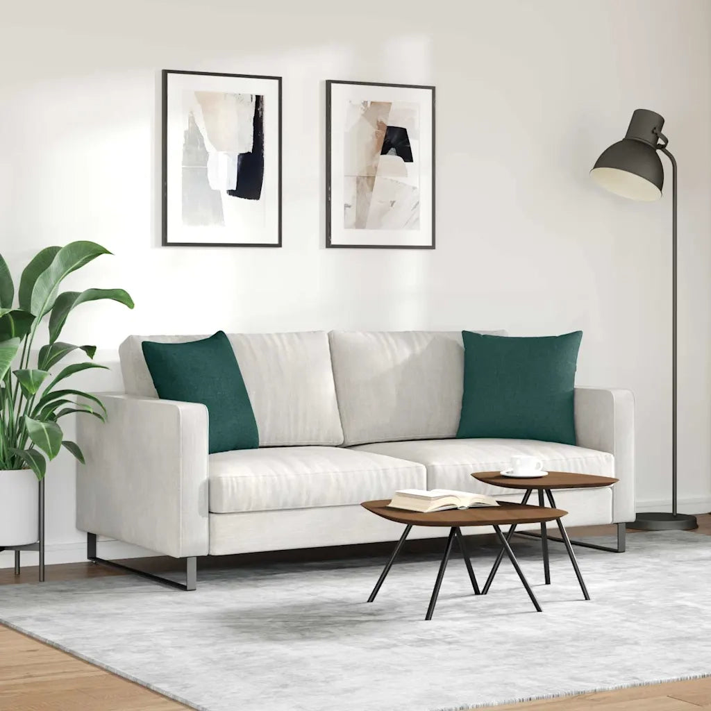Cuscini da Divano 2 pcs Verde Scuro 45 x 45 cm Tessuto 42013916