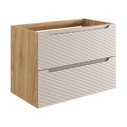 Mobile sottolavabo YOKA - Beige e rovere chiaro 90 cm