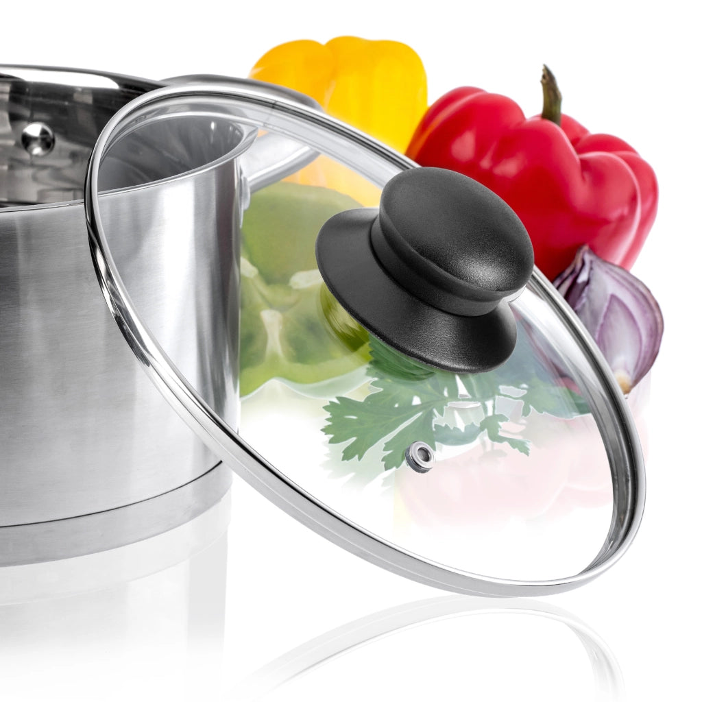 Set di coperchi in vetro KADAX da 24+28 cm, resistenti al calore, per pentole e padelle.