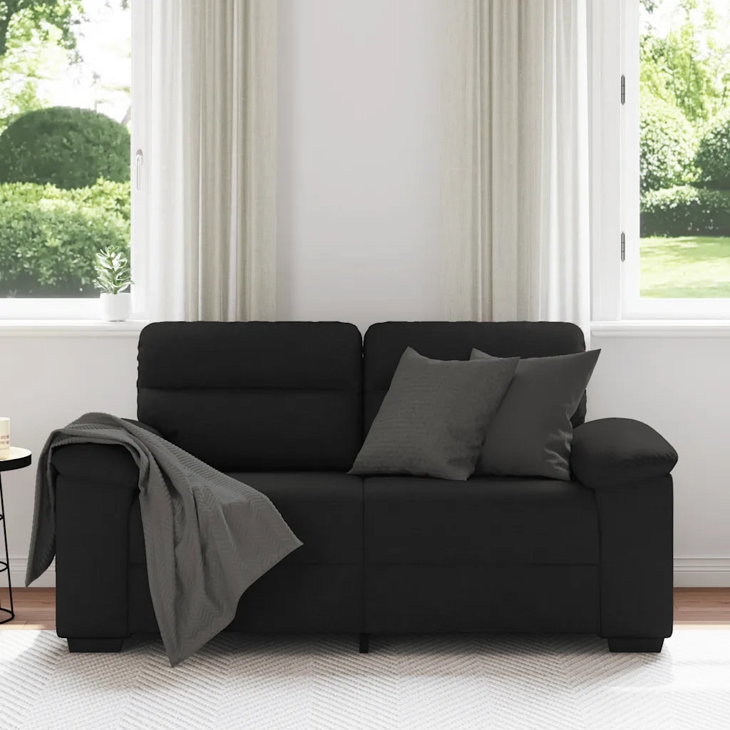Divano a 2 Posti-Sofa 2 Posti Nero 120 cm in Tessuto 881958
