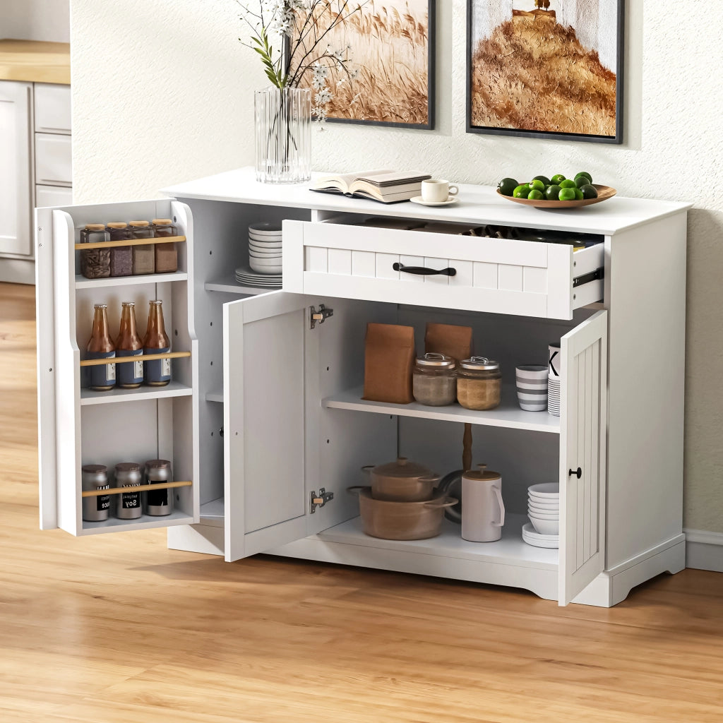 Credenza con 3 Ante e Cassetto ¨C MINIMAL ¨C Bianco