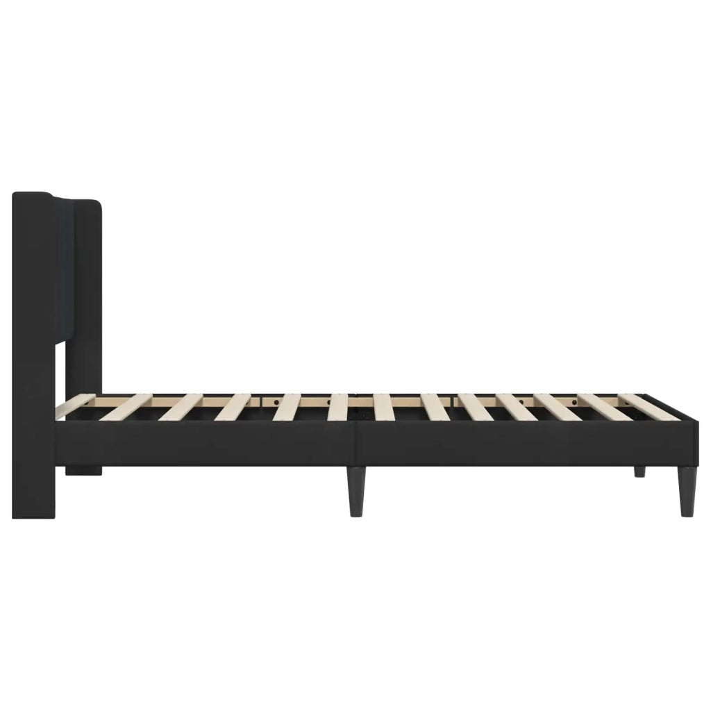 Struttura del letto con testiera-Giroletto Nero 100 x 200 cm Velluto 593334