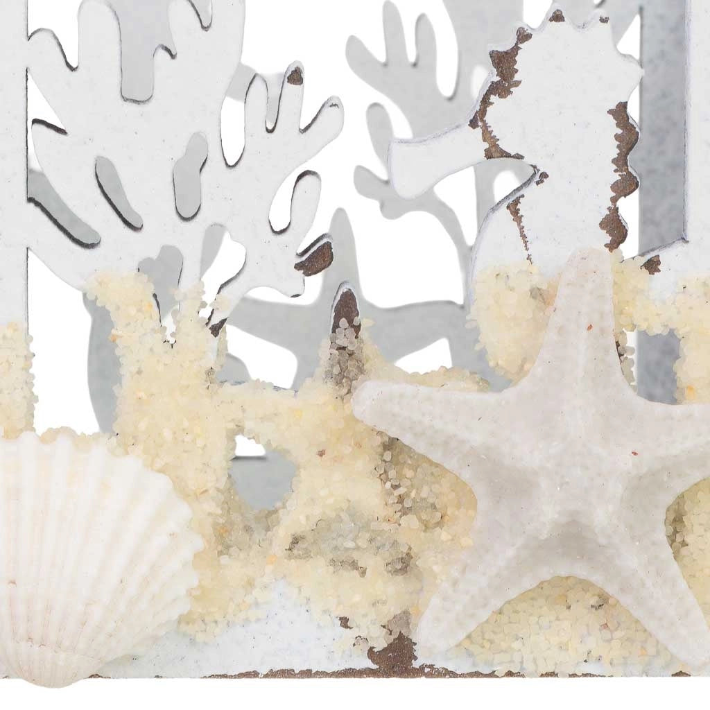 Portacandele in legno bianco 7x7x10 cm