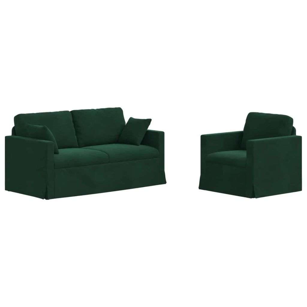 Set di divani 2 pcs Verde Scuro 158 x 78 x 80 cm Velluto 3407553