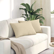 Cuscini da Divano 2 pz-Set di 2 Cuscini per Sofa Crema 60 x 40 cm Tessuto 450679