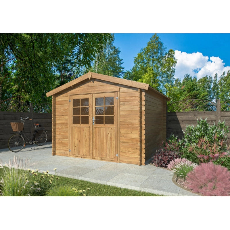 Casetta in legno Rita 300x300 cm impregnato autoclave pareti 28 mm  Esterni da Vivere