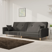 Divano Letto a 2 Posti con 2 Cuscini-Sofa Letto 2 Posti-Daybed Grigio Scuro in Tessuto 868561