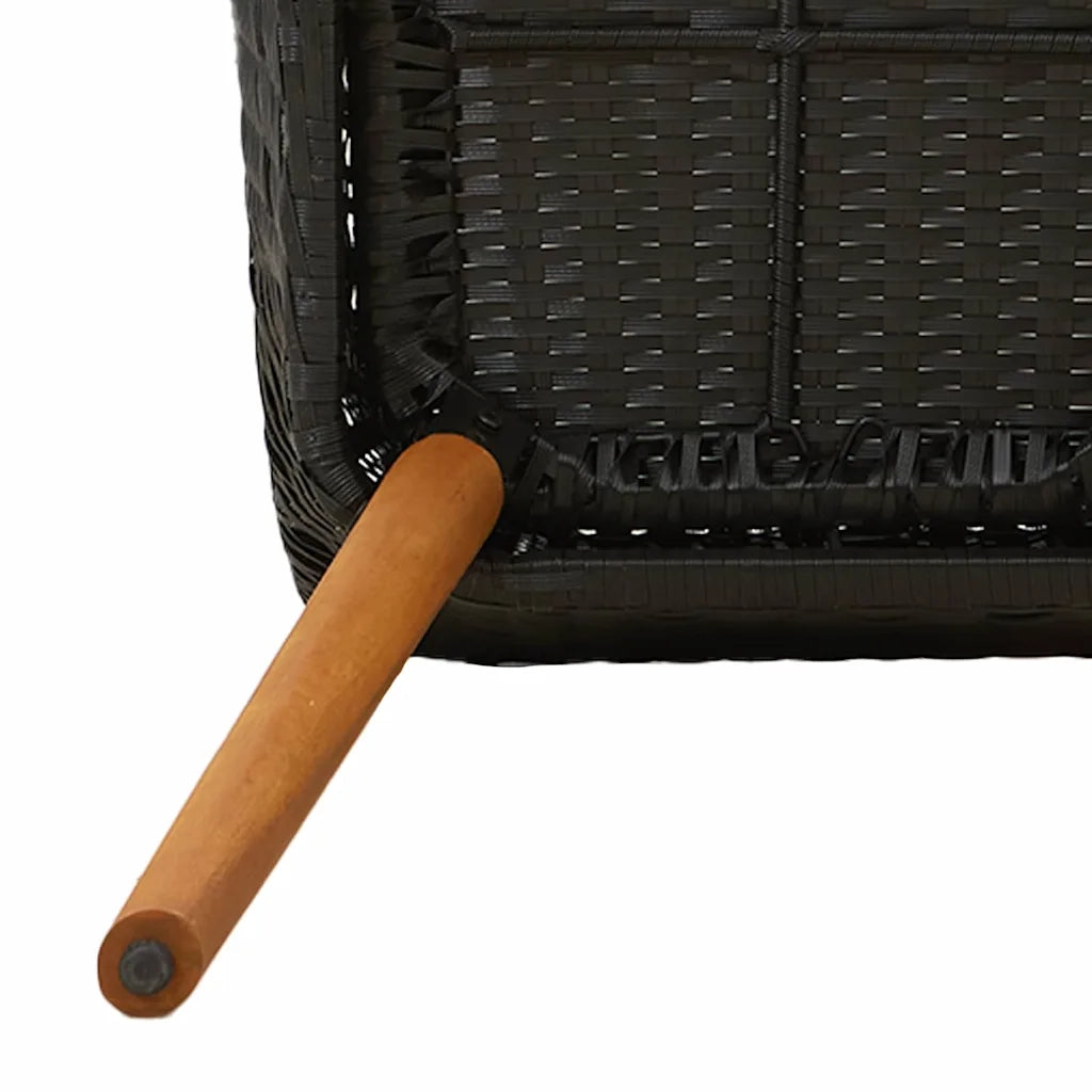 Set da Pranzo per Giardino con cuscino 7 pcs Nero polyrattan 3261623