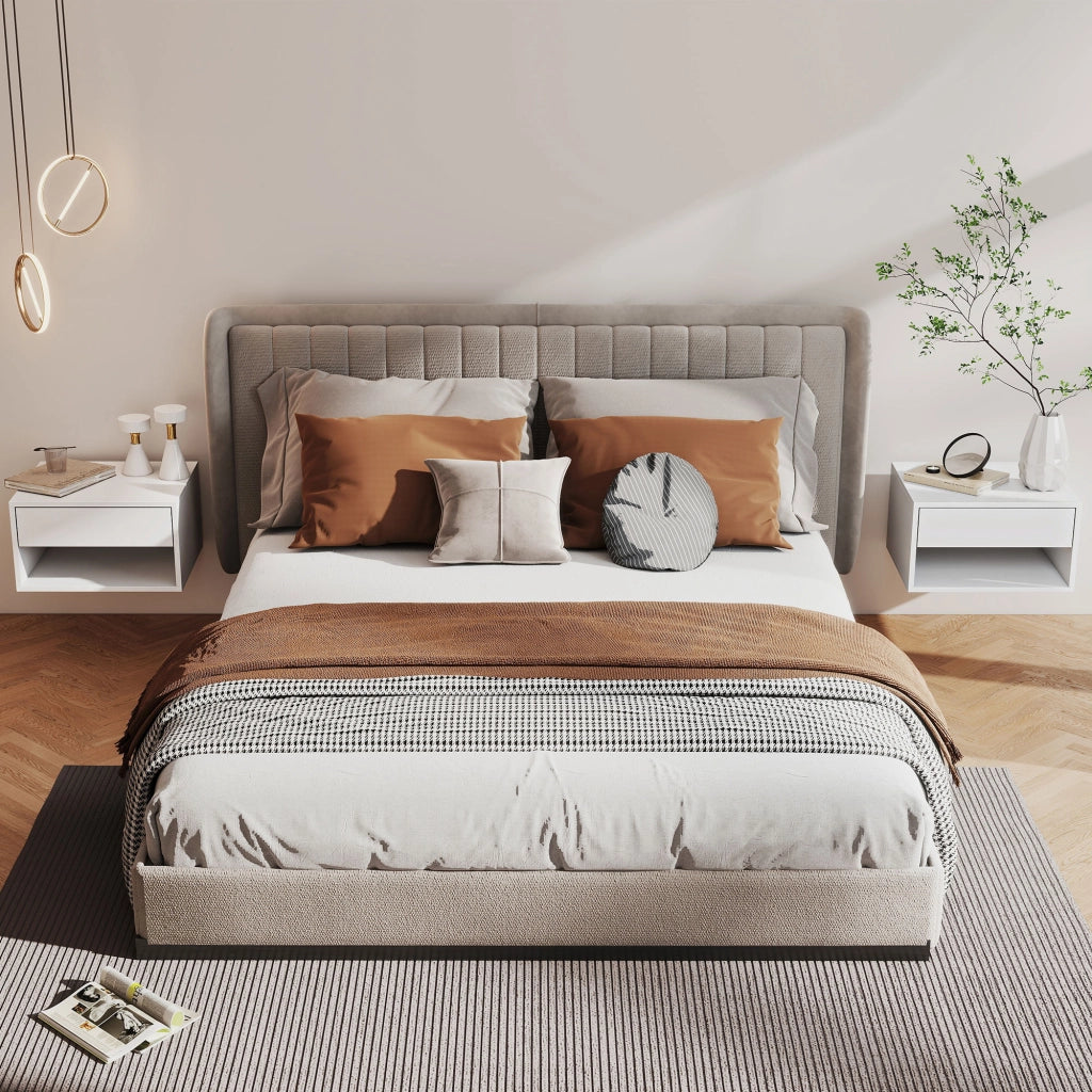 Comodino a muro ¨C zephmum ¨C bianco 37x32x21