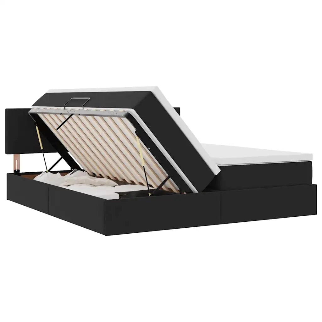 Letto con Contenitore con materasso Nero 100 x 200 cm