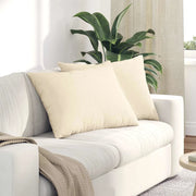 Cuscini da Divano 2 pz-Set di 2 Cuscini per Sofa Crema 70 x 50 cm Tessuto in Cords 631437