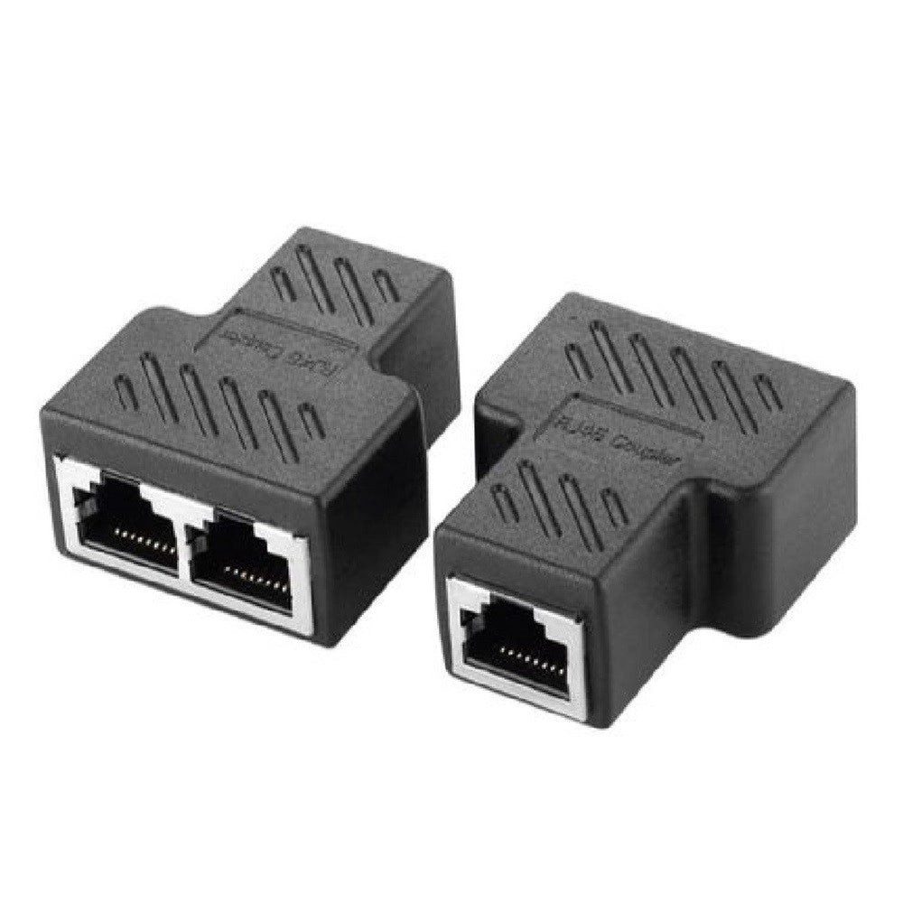 Trade Shop - Adattatore Rj45 Splitter Convertitore Lan Da 1 A 2 Porte Doppio Maxtech Sp-l02 -