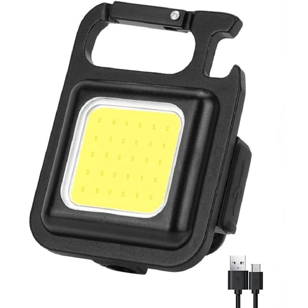 Trade Shop - Mini Torcia Portatile Cob Ricaricabile Portachiavi Multifunzione Emergenza Pesca -
