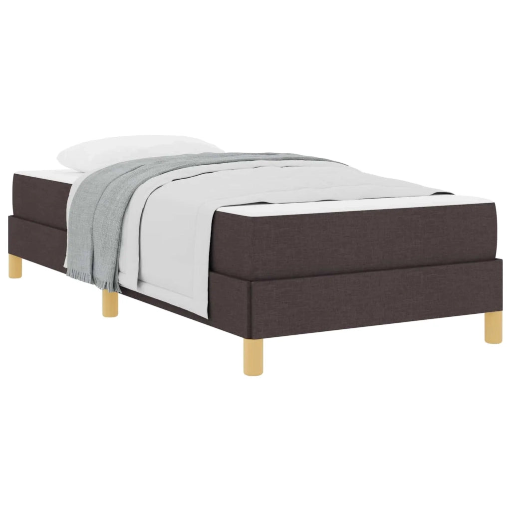 Letto a molle con materasso Marrone Scuro 90 x 190 cm Tessuto