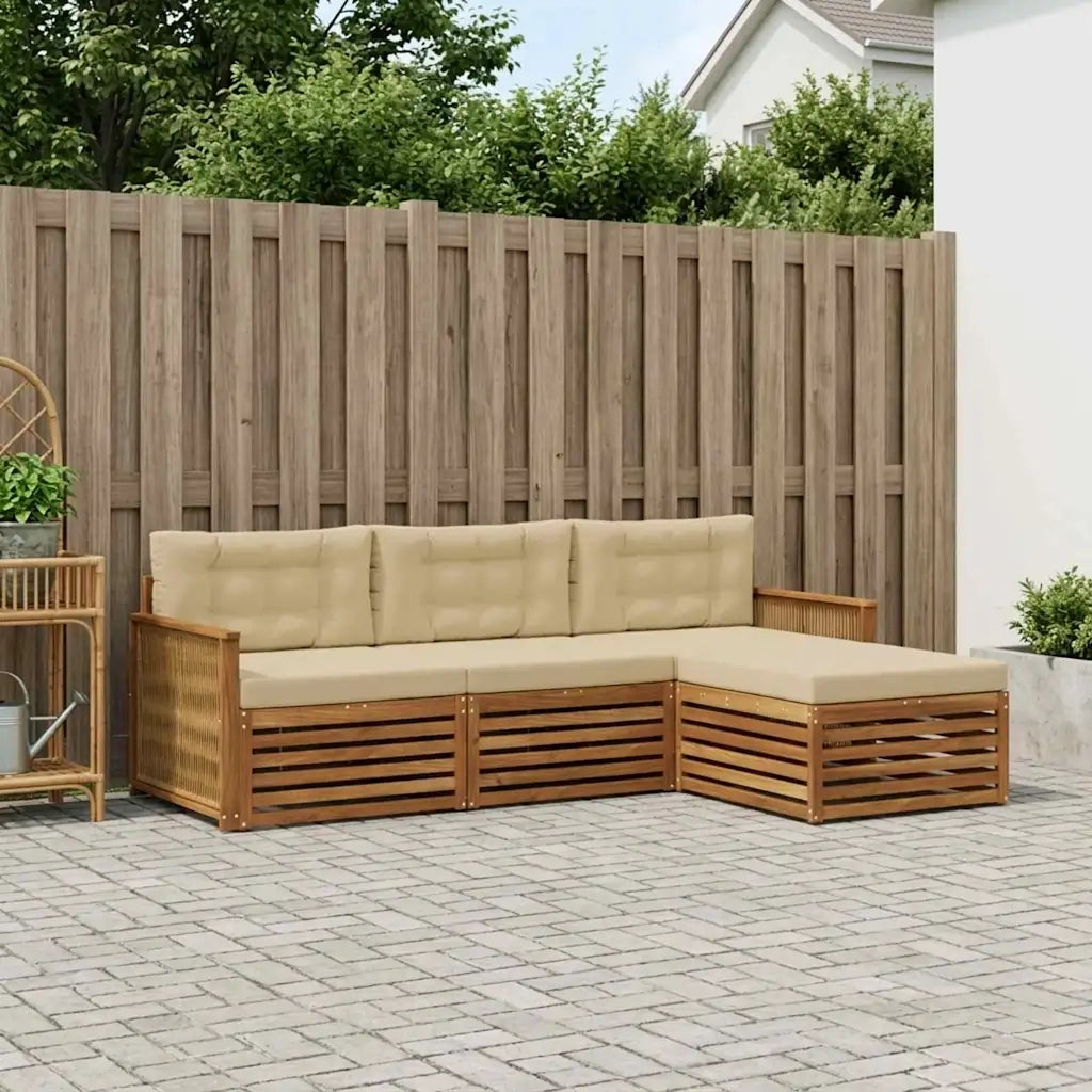 Set di divani da esterno Naturale e Beige 249 x 162,5 x 73 cm 3383211