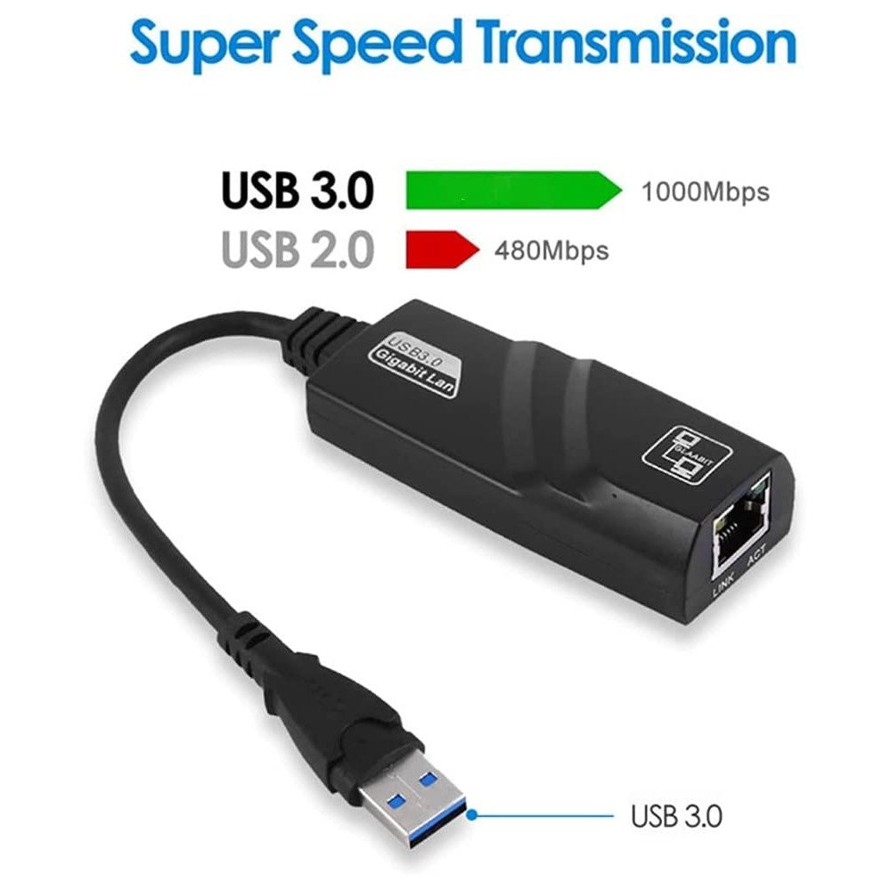 Trade Shop - Scheda Da Usb A Internet Abs Stabile Ambientale Usb 3.0 Gigabit Ethernet Q-c28 -