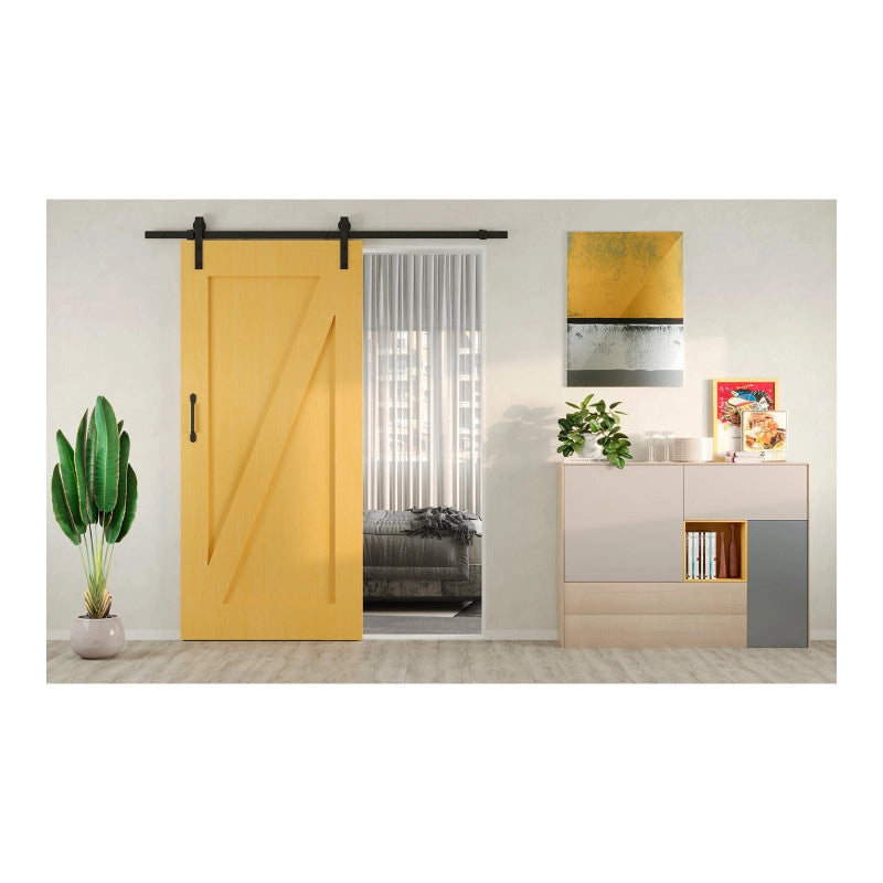 Kit di ferramentaper porta scorrevole appesa in legno Barn, con chiusura soft, pannelli non inclusi, Acciaio e Tecnopl..