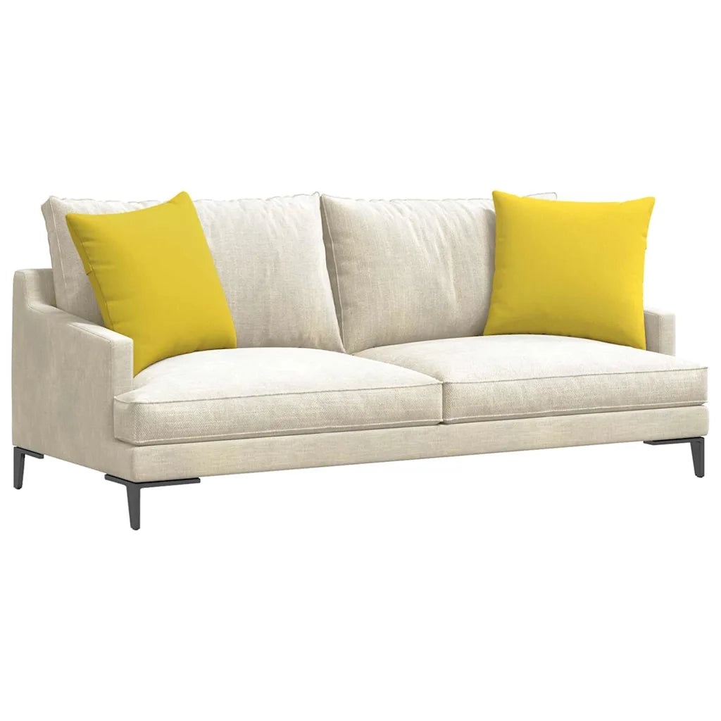 Cuscini da Divano 2 pz-Set di 2 Cuscini per Sofa Giallo Chiaro 50 x 50 cm Tessuto
