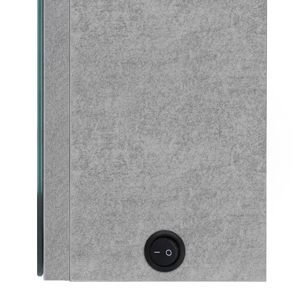 Armadietto Bagno con Specchio e LED Grigio Cemento 80x12x68 cm 326511