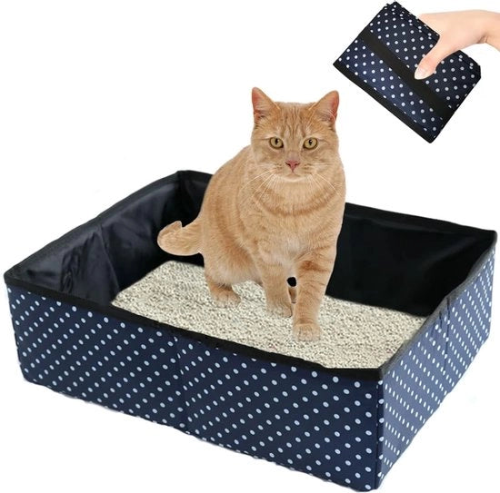 Portatile e pieghevole gabinetto per gatti - impermeabile e facile da pulire - blu
