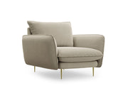 Cosmopolitan Design - Poltrona "Vienna" in tessuto strutturato beige 