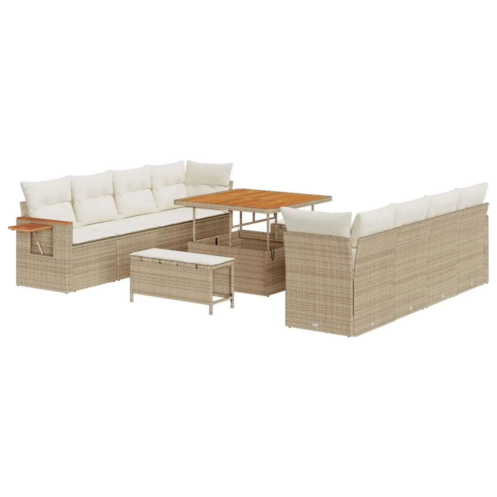 Set Divano da Giardino 11 pcs Beige polyrattan 3363026