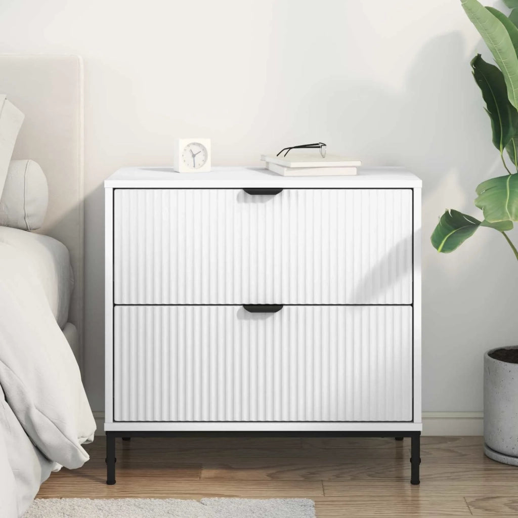 Comodino Bianco 63.5 x 36 x 61 cm Legno multistrato 883464