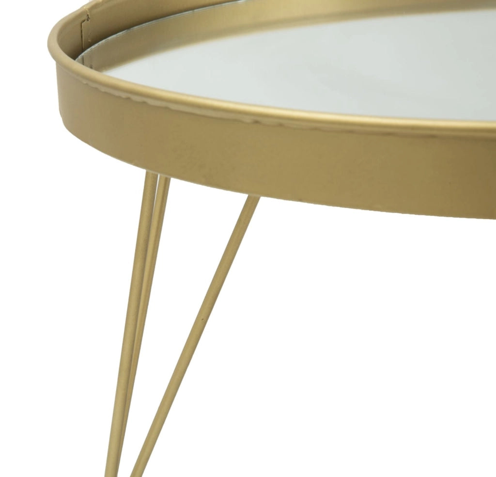 Svuota Tasche Glam Oro/Mirror Ø36,5x22 cm in Ferro e Specchio Oro