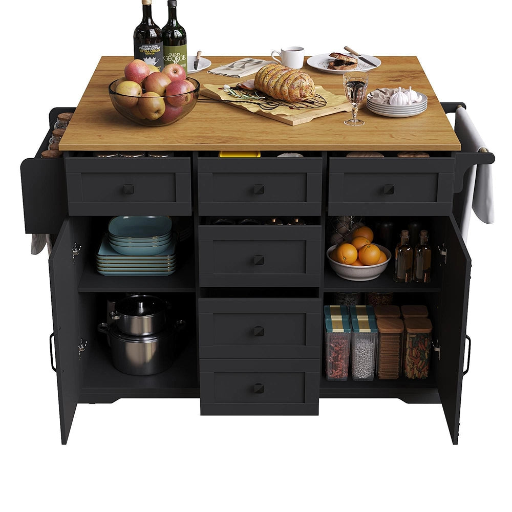 Isola cucina premium - Xylo - mobile con ruote nero