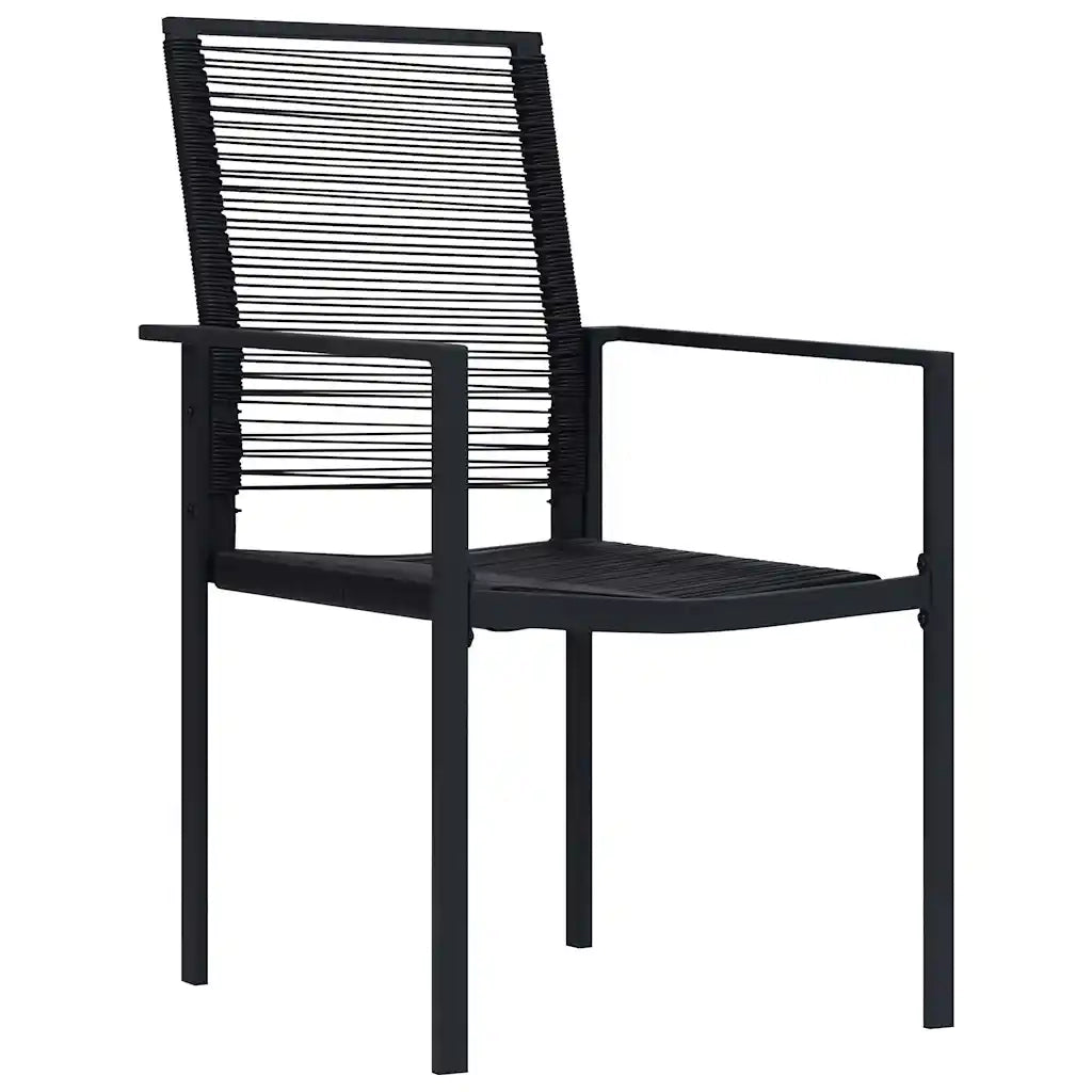 Set da Pranzo per Giardino 7 pcs Nero