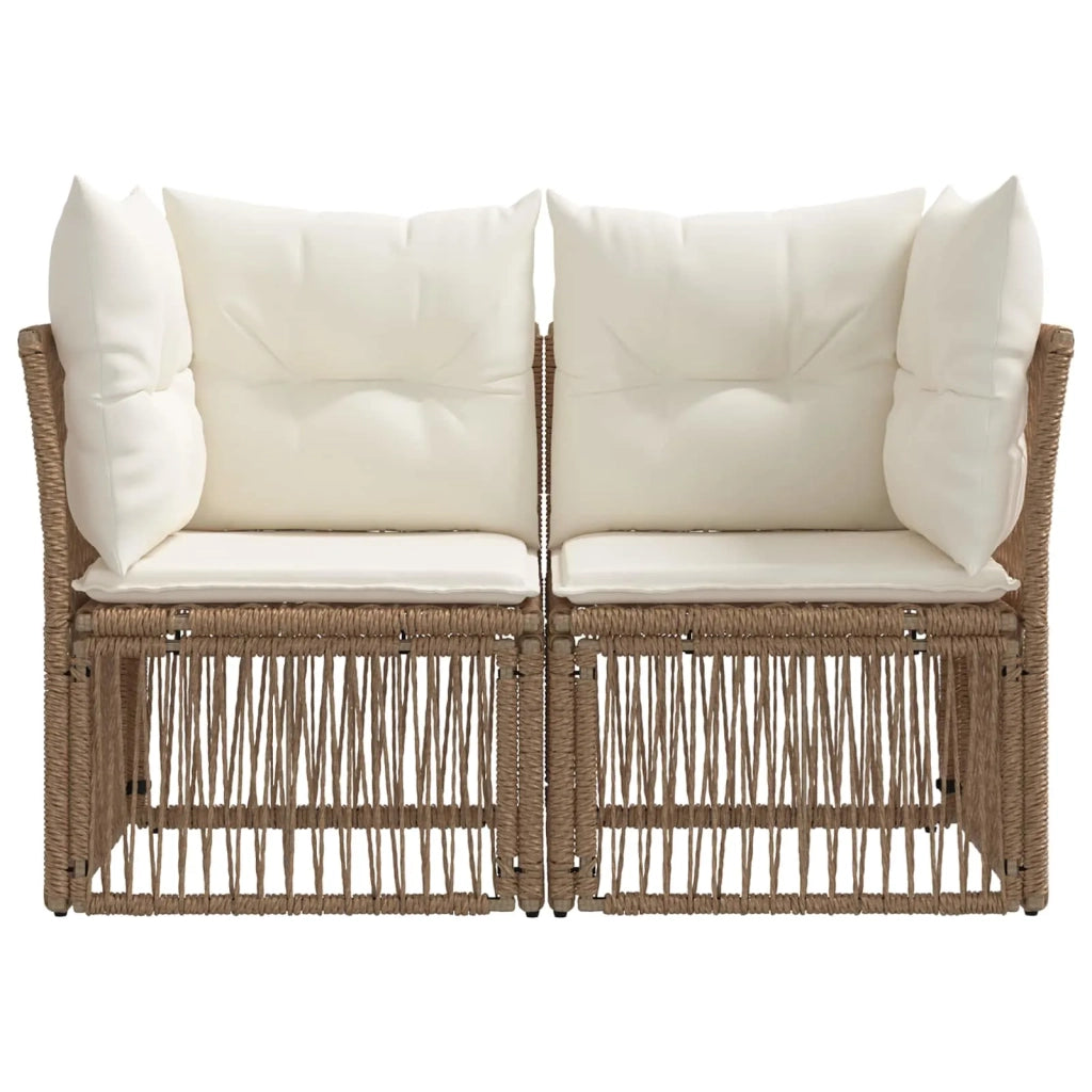 Divano da giardino 2-Numero di posti Beige polyrattan 42026697
