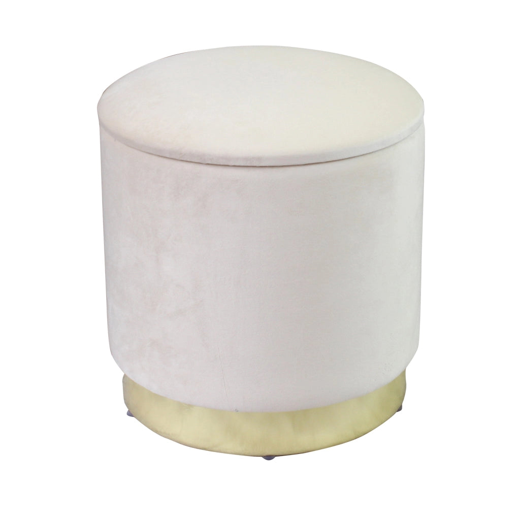 Pouf contenitore rotondo in velluto -  OCTAVIA